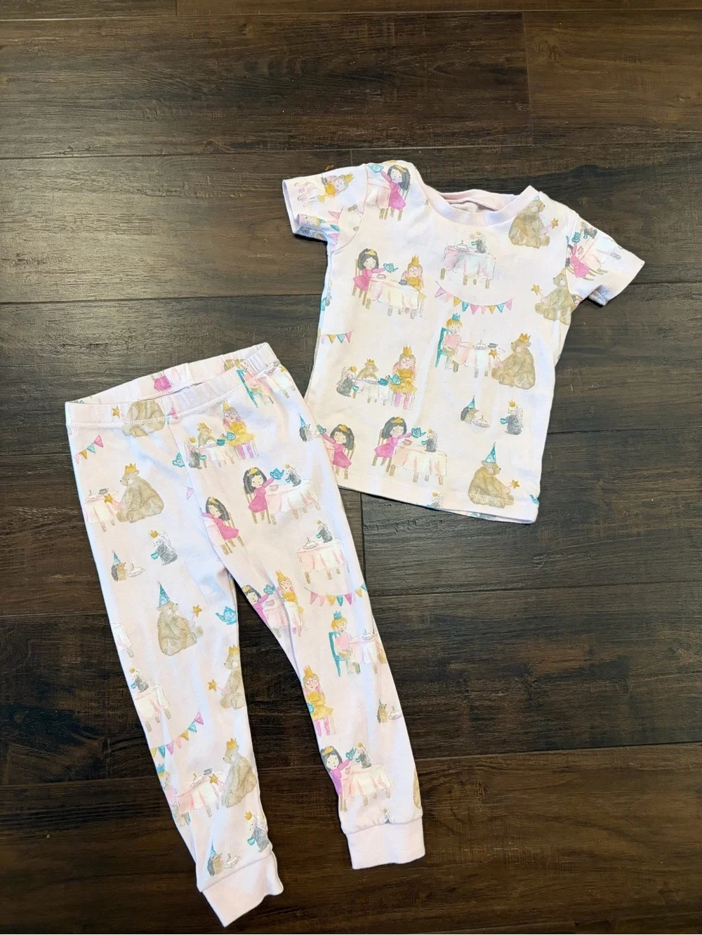 Burt’s Bees Baby Girls 2T Organic Cotton Tea Party Pajama Set Pink